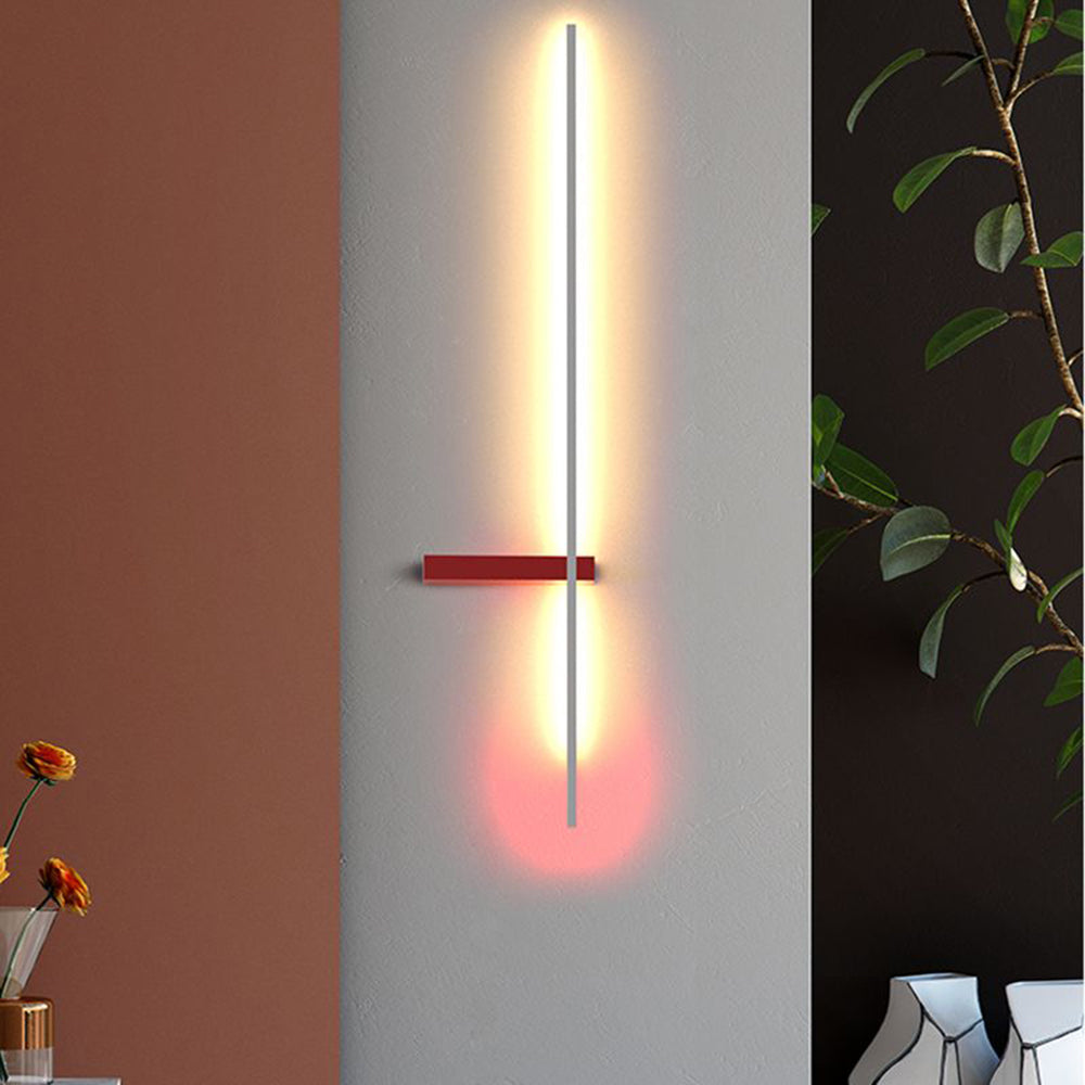 Vertical LED Bar Wall Lamp in Metal and Acrylic for Minimalist Indoor Lighting