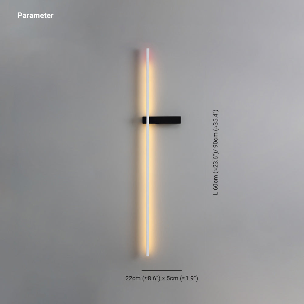 Vertical LED Bar Wall Lamp in Metal and Acrylic for Minimalist Indoor Lighting
