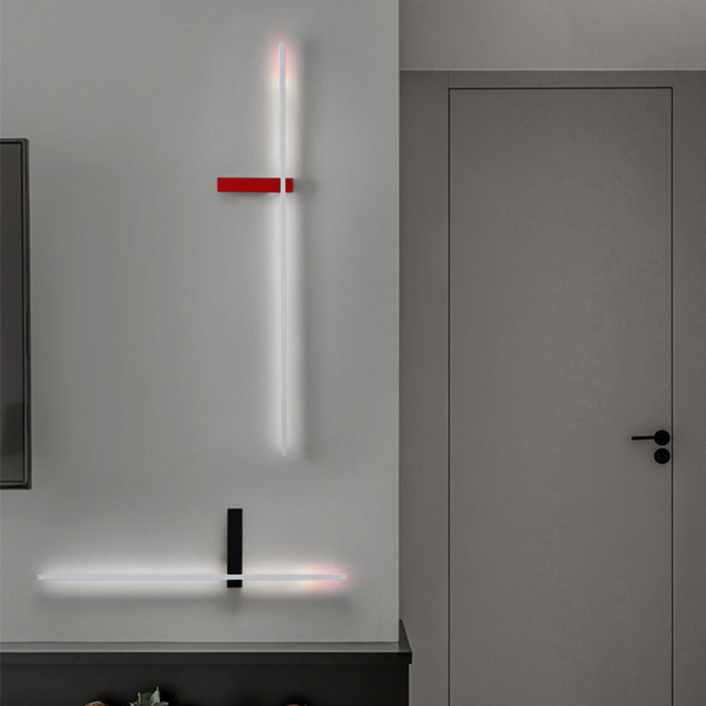 Vertical LED Bar Wall Lamp in Metal and Acrylic for Minimalist Indoor Lighting