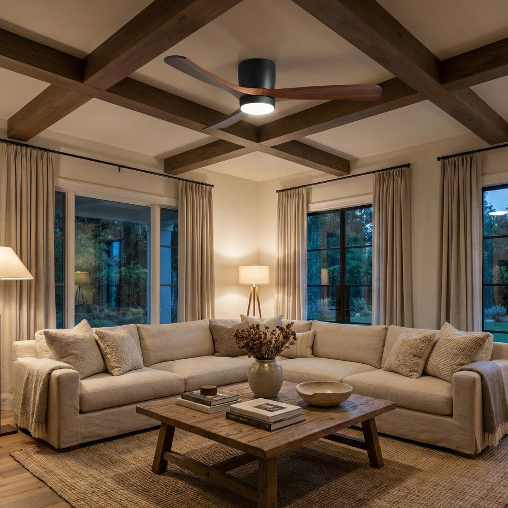 Nodric Ceiling Fan Light With Dimmable LED And Remote Control