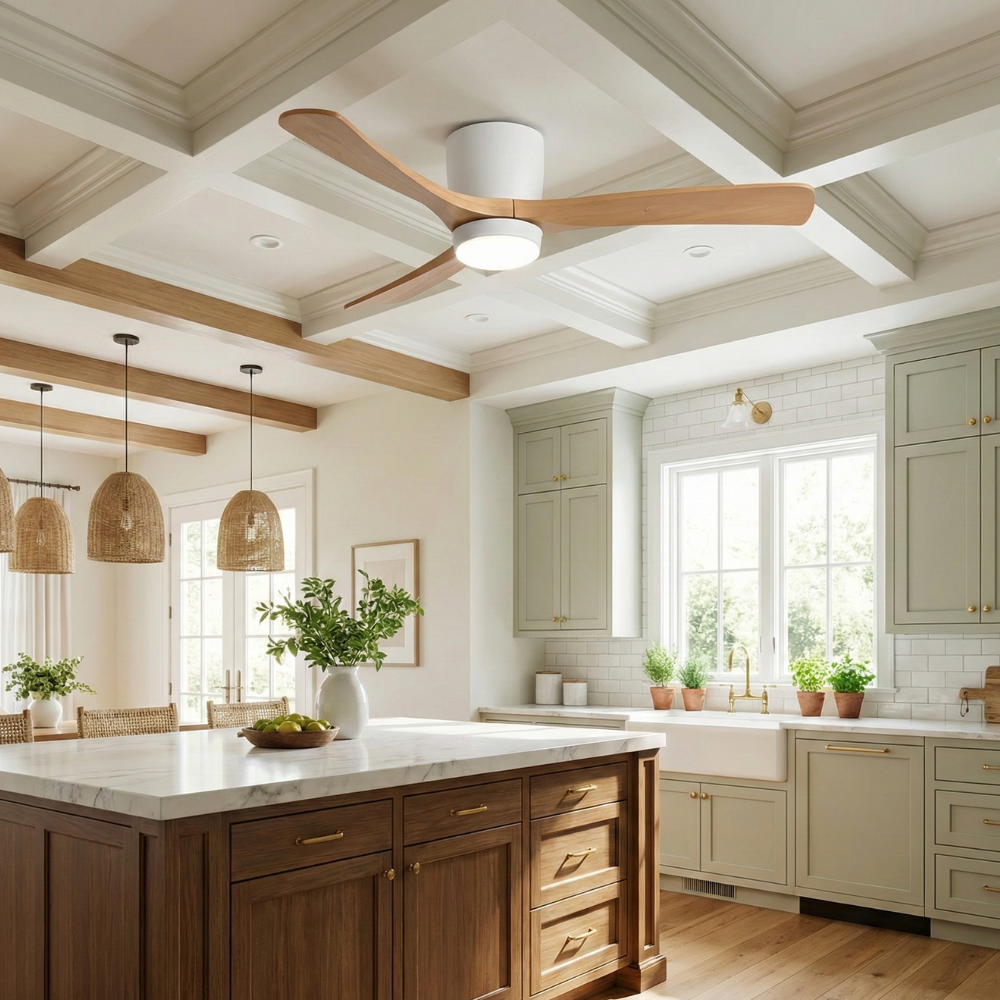 Nodric Ceiling Fan Light With Dimmable LED And Remote Control