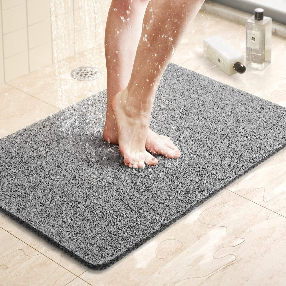 Tappeto da bagno ad asciugatura rapida e antiscivolo — trama aperta perforata, retro con ventose