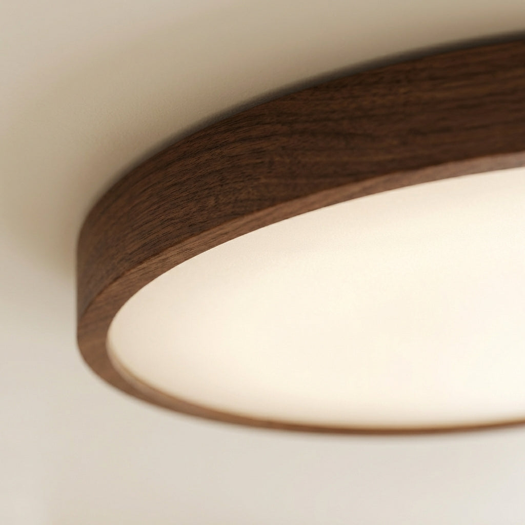 Nordel Dark Wood Ceiling Lamp With Natural Light Feel