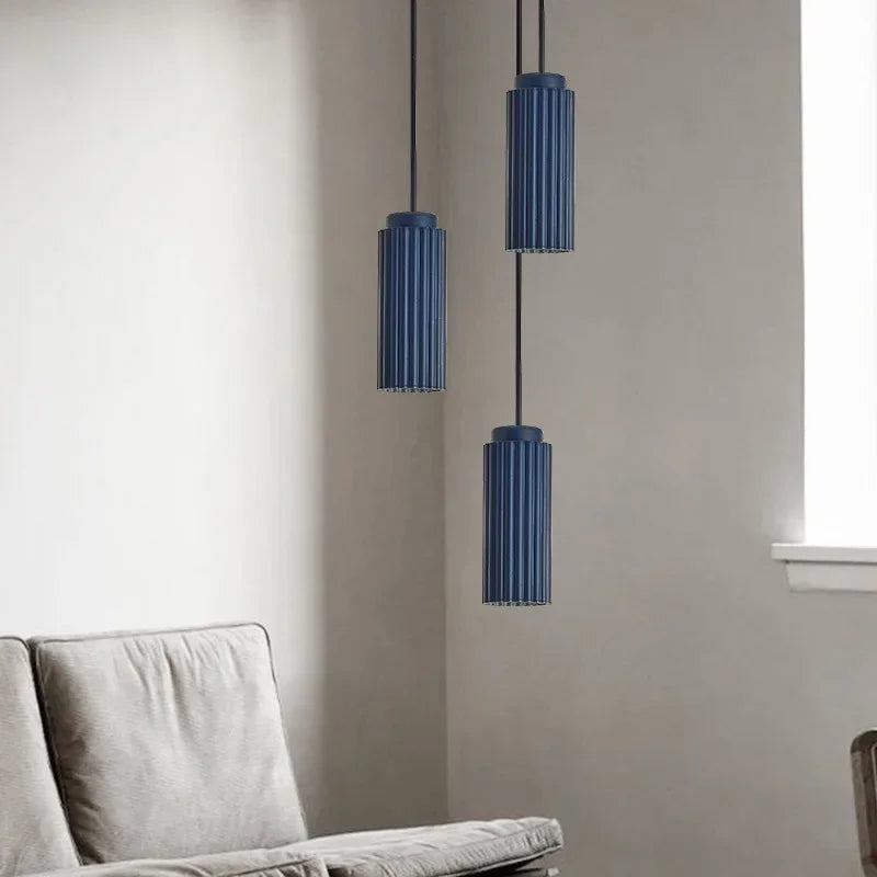 NordicGlow LED függesztett lámpa — bordázott fémtest, matt üveg búra