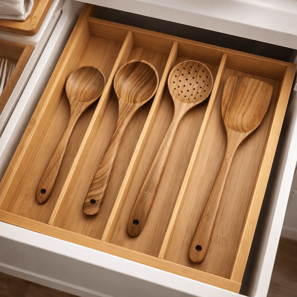 Set premium di utensili da cucina in legno per cucinare delicatamente ogni giorno | meowbutter
