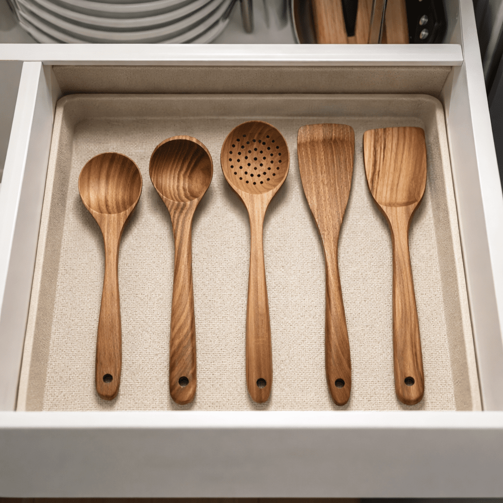 Set premium di utensili da cucina in legno per cucinare delicatamente ogni giorno | meowbutter