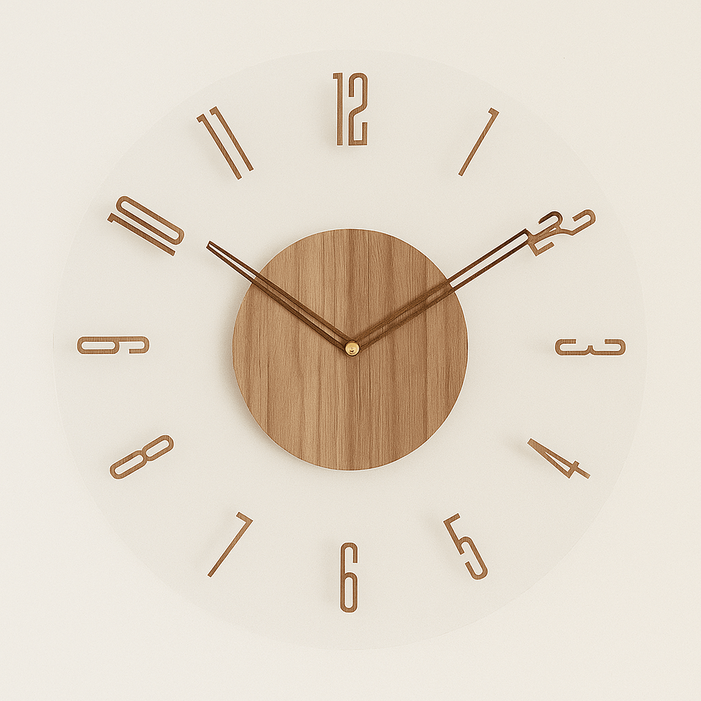Nordisk Træ Vægur Stille Quartz Minimalistisk Dekoration | meowbutter