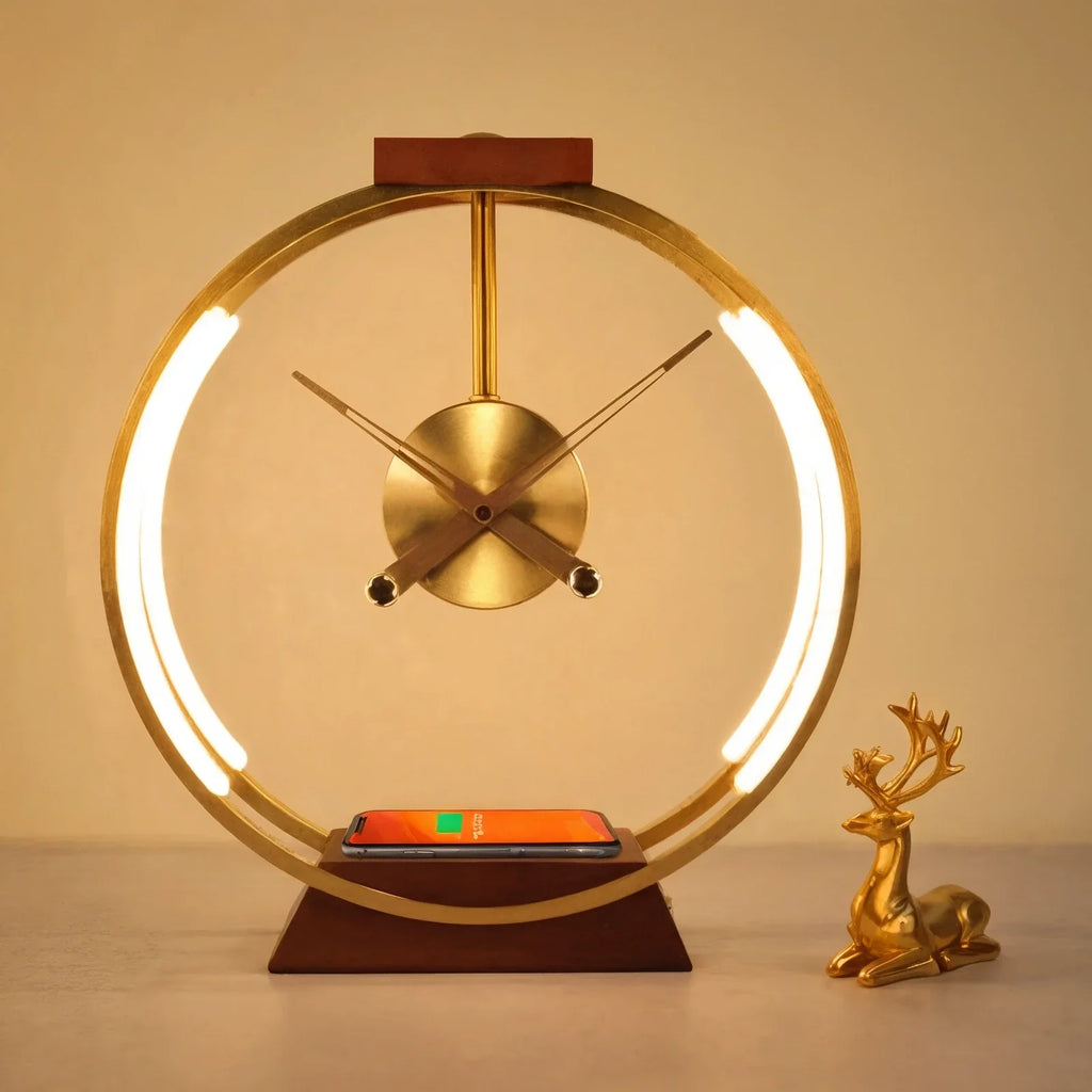 Nordic LED Clock Desk Lamp For Bedroom And Living Room Accent Light