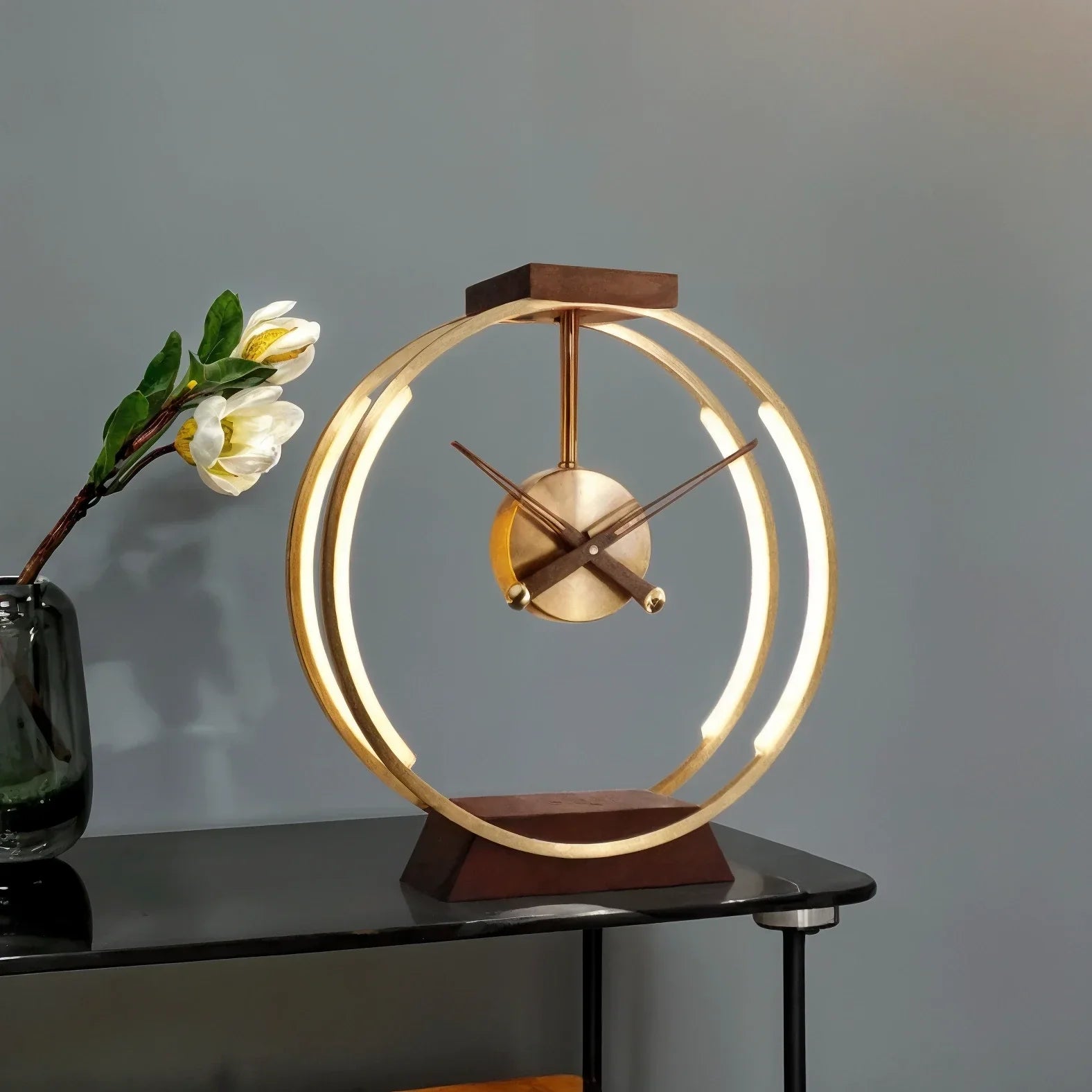 Nordic LED Clock Desk Lamp For Bedroom And Living Room Accent Light