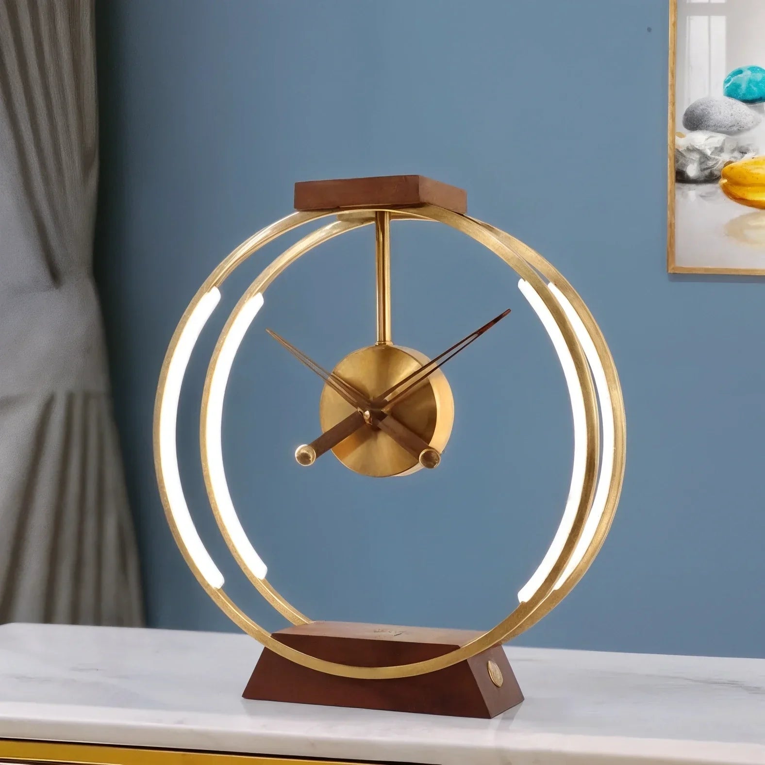 Nordic LED Clock Desk Lamp For Bedroom And Living Room Accent Light
