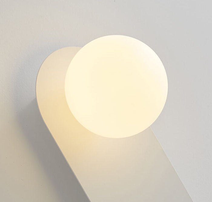 Nordic Glass Shade Wall Sconce Modern 1-Light Wall Lamp In Black Or White
