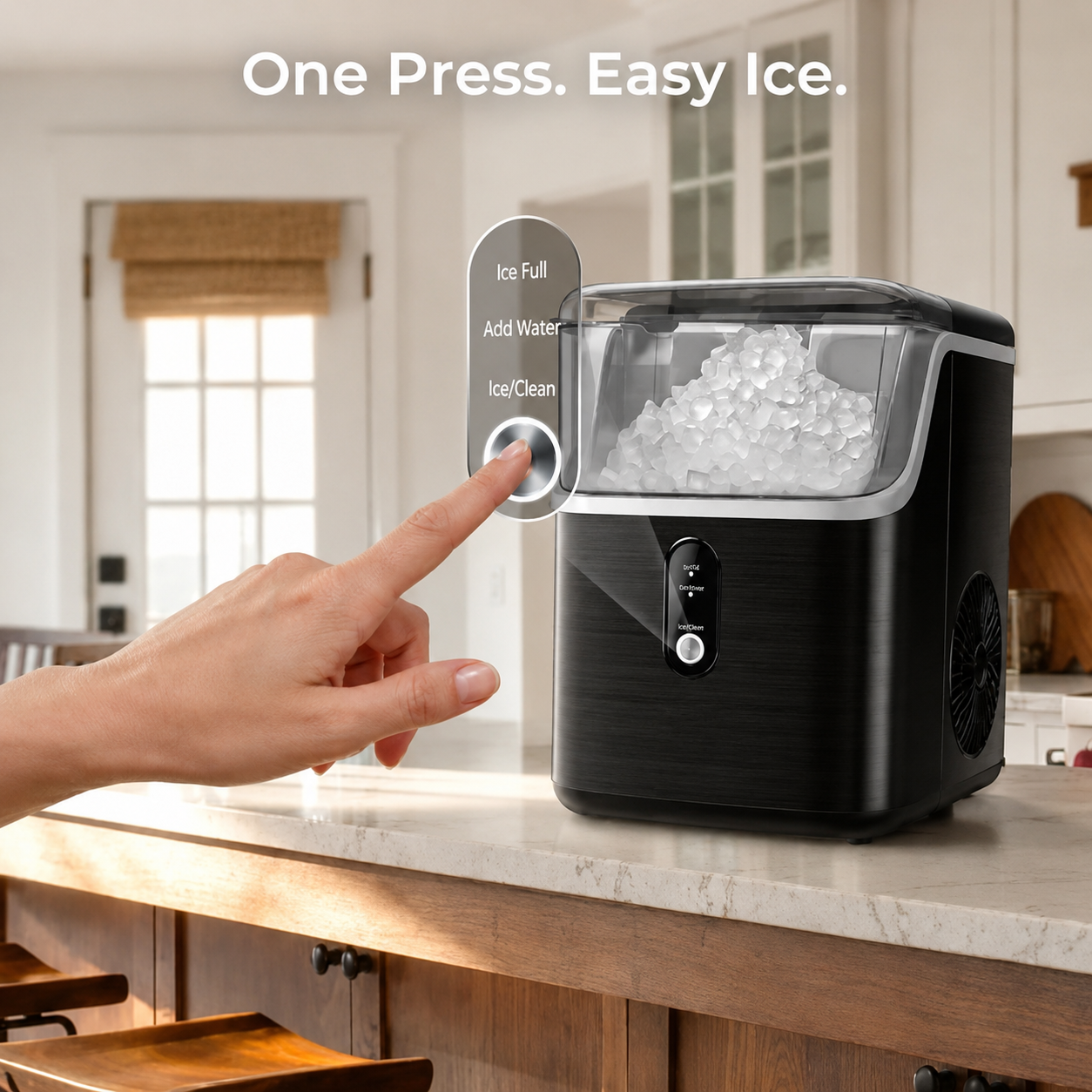Nugget Ice Maker Countertop Ice Machine Portable Compact | Meowbutter