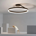 Modern Metal And Acrylic Ceiling Light With Circular LED Ring And Remote Dimmer