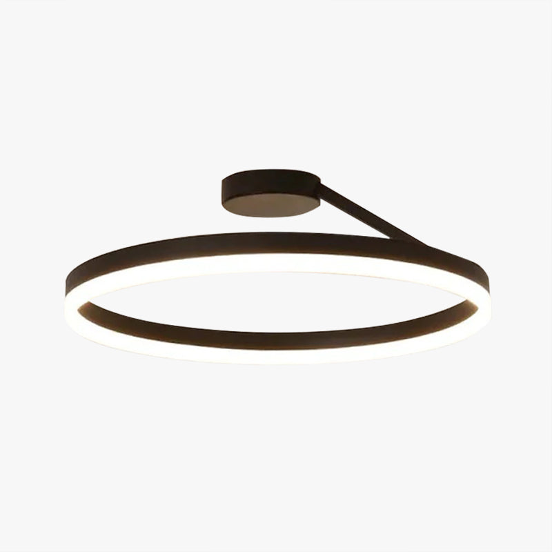 Modern Metal And Acrylic Ceiling Light With Circular LED Ring And Remote Dimmer