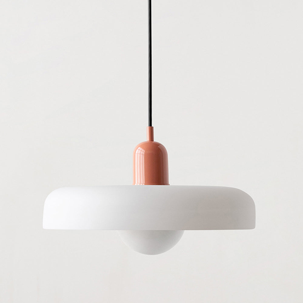 Lampada a sospensione nordica — Pannelli in vetro lucido, struttura metallica verniciata a forno