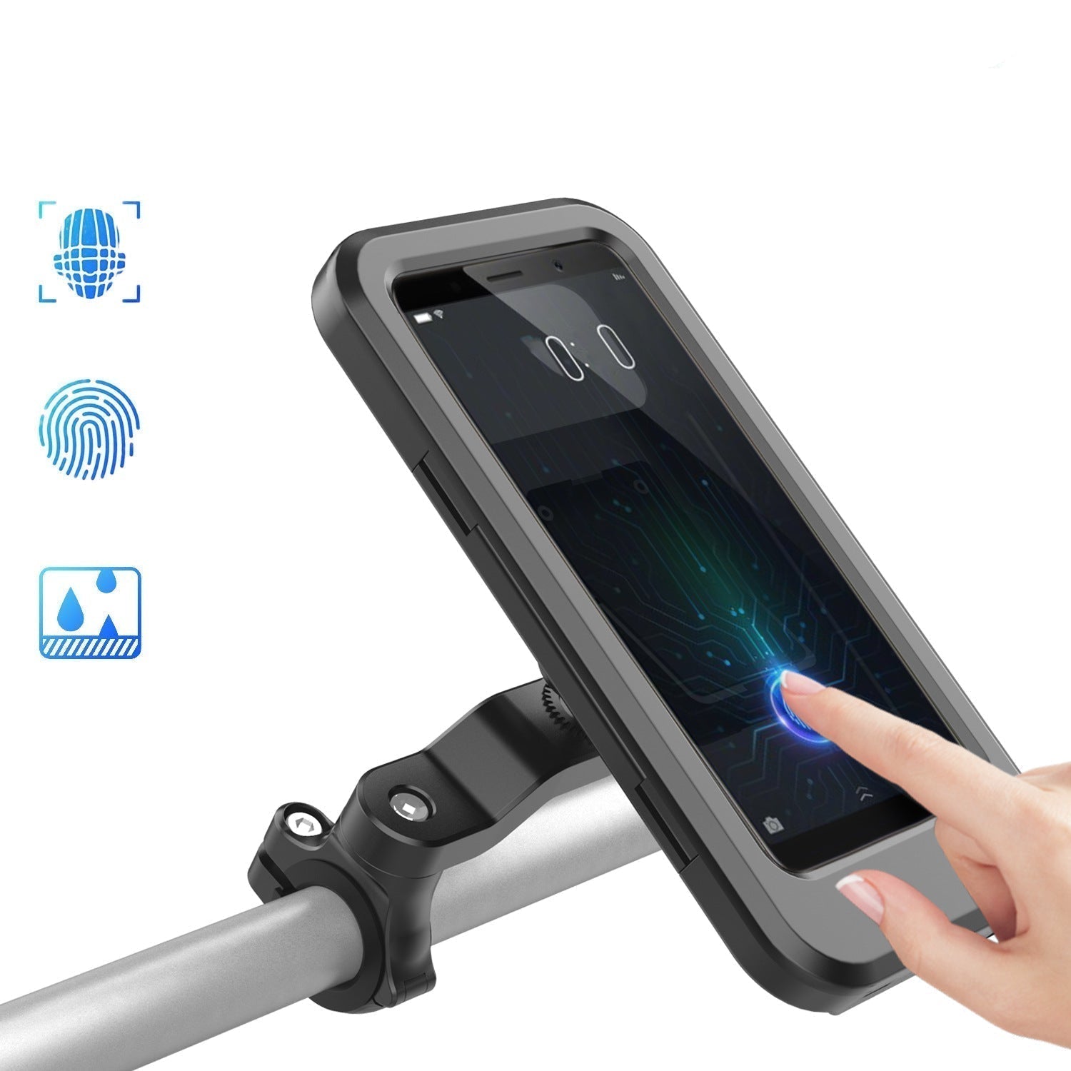 Držák na telefon na kolo - možnost powerbanky 5000mAh - řídítka 22-28,5 mm - vodotěsný kryt na dotykovou obrazovku | meowbutter