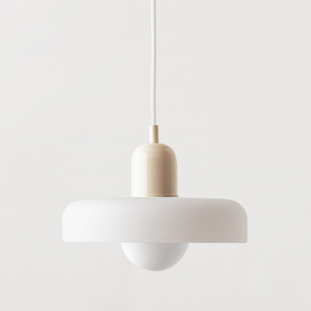 Lampada a sospensione nordica — Pannelli in vetro lucido, struttura metallica verniciata a forno