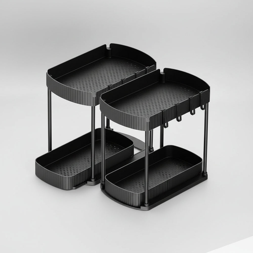 Under-sink organizer sæt 2 stk. multifunktionelle opbevaringsskuffer | Meowbutter