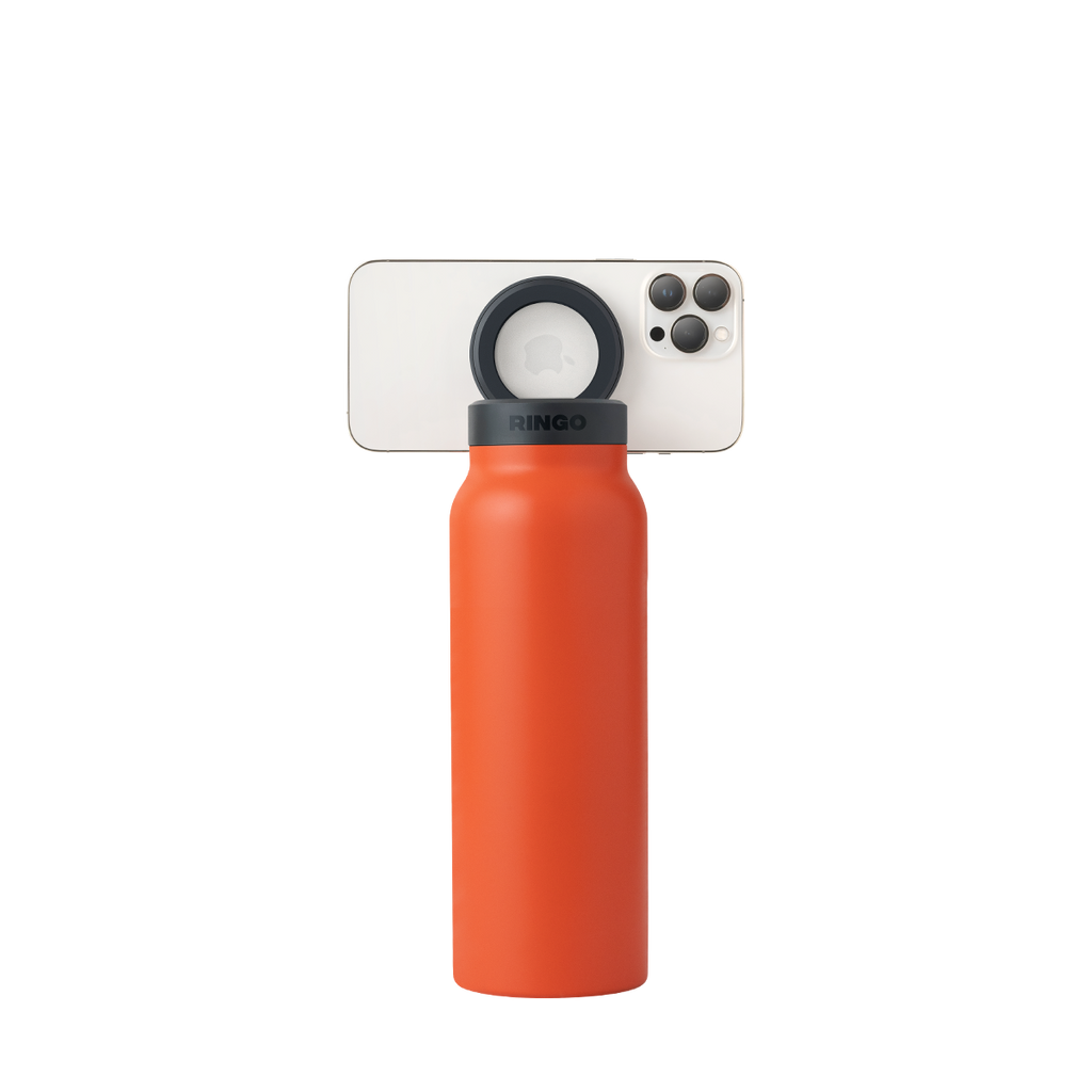 Water Bottle With Magnetic Lid And Phone Holder On The Go