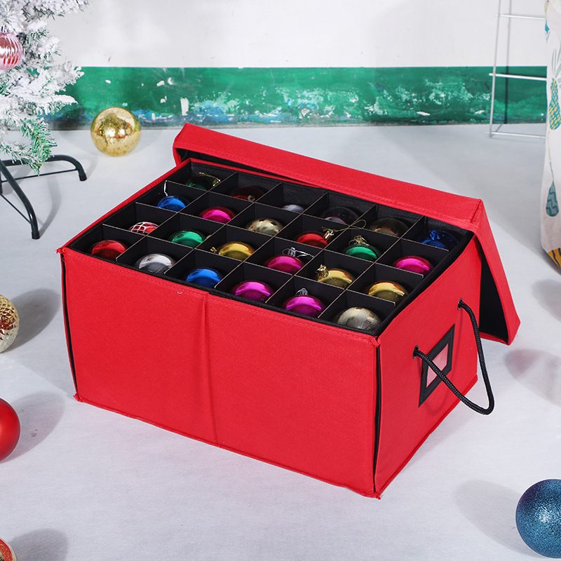 Scatola organizer per decorazioni — vassoi impilabili, divisori regolabili, capacità di 72 palline ornamentali