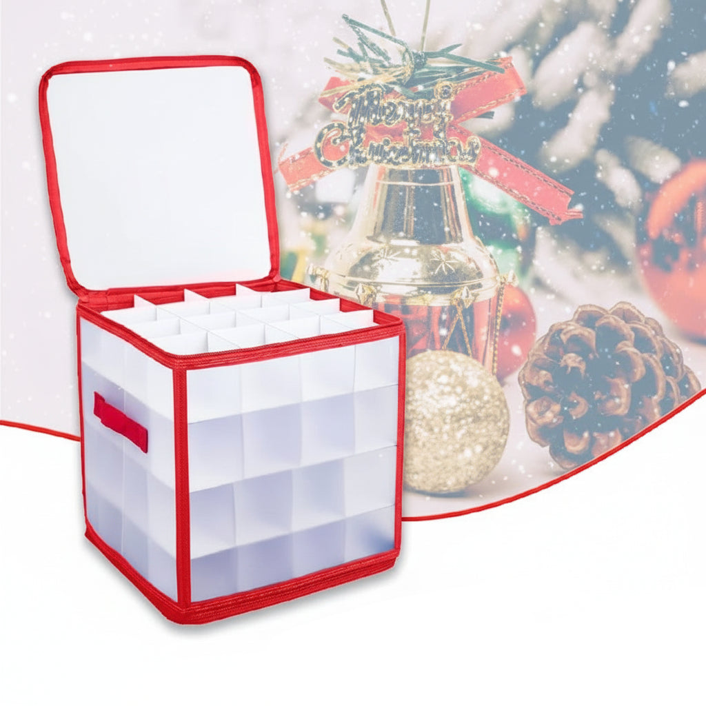 Clear Plastic Ornament Storage Box — Transparent & Stackable