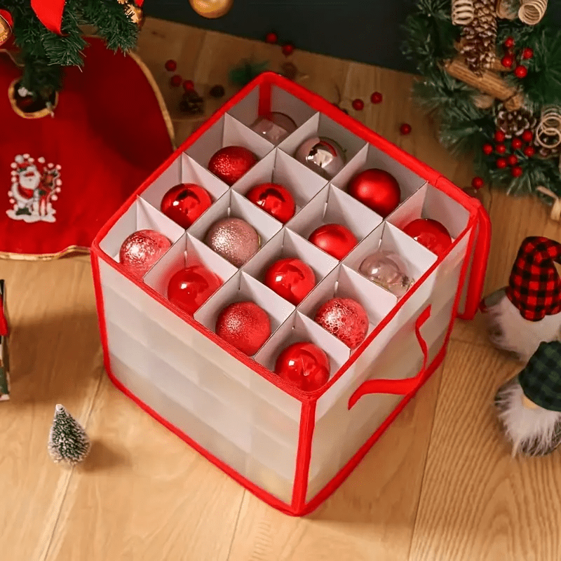 Clear Plastic Ornament Storage Box — Transparent & Stackable