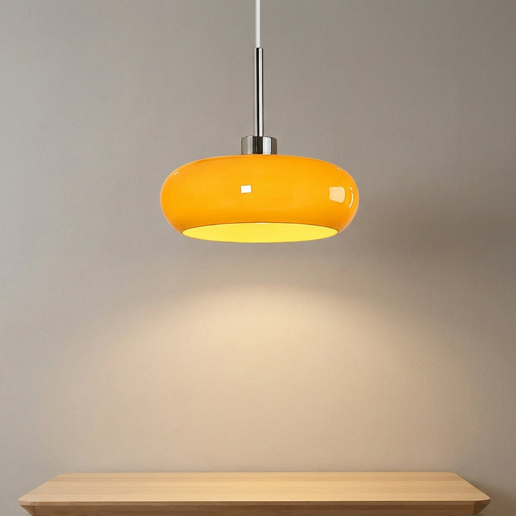 Orvyn Pendant Light Bauhaus Inspired With Glass Accents And A Metal Frame