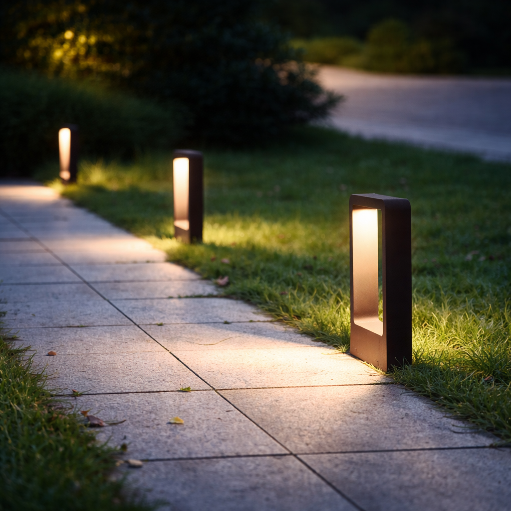Modern Black Aluminum LED Pathway Light — Waterproof Outdoor Fixture