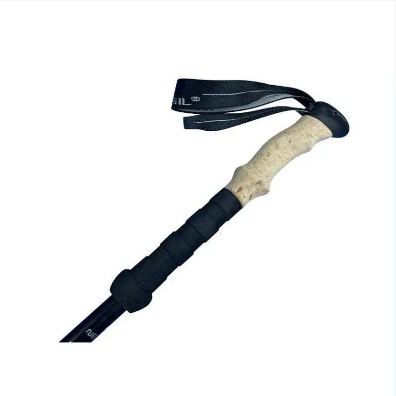 Lekkie aluminiowe kijki trekkingowe — składana konstrukcja, po złożeniu 65cm, po rozłożeniu 135cm