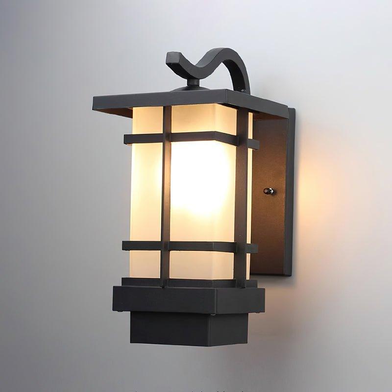 Elegant Outdoor Wall Lantern With Frosted Glass And Durable Frame