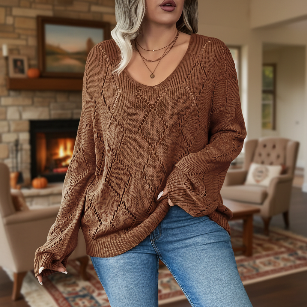 Viktoria Oversized Women's Knitted Jumper — Cozy Relaxed Fit