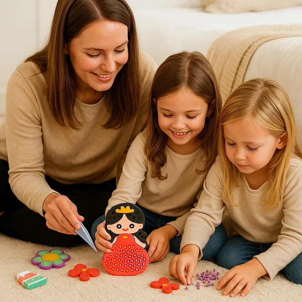 Kids Bead Painting Craft Kit — Structured Canvases & Colorful Beads