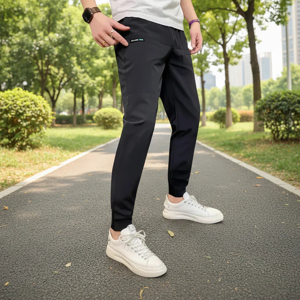 Férfi slim fit cargo nadrág — több zsebbel és rugalmas anyagból