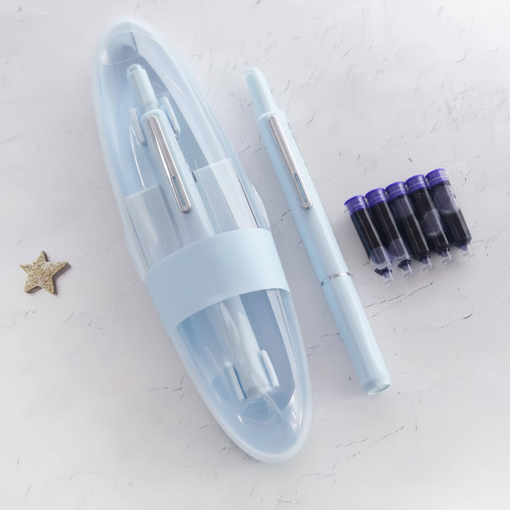 Fountain Pen Retractable Stainless Steel Refillable Writing Pen | Meowbutter