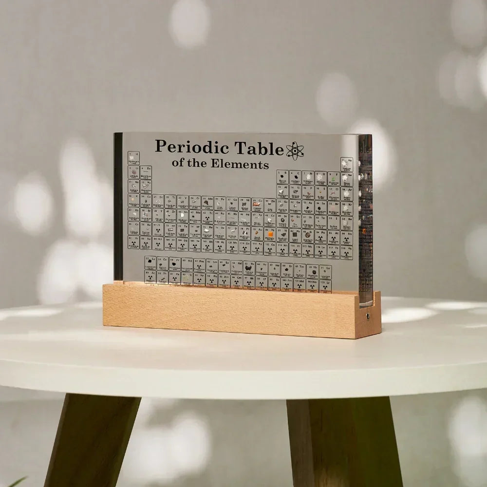 Acrylic LED Periodic Table Display — Backlit Grid Of Real Chemical Elements