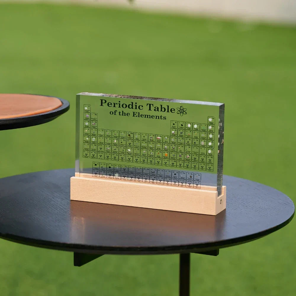 Acrylic LED Periodic Table Display — Backlit Grid Of Real Chemical Elements