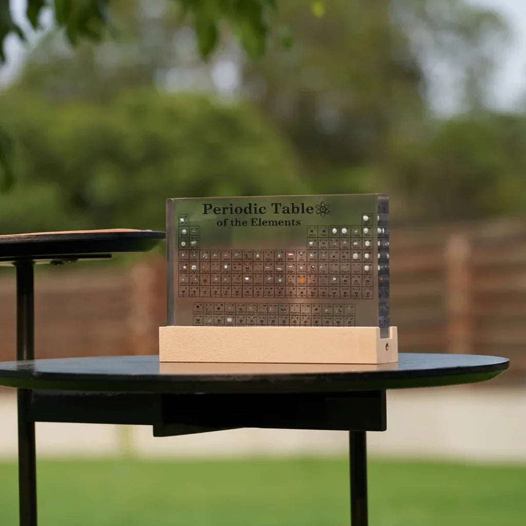 Acrylic LED Periodic Table Display — Backlit Grid Of Real Chemical Elements