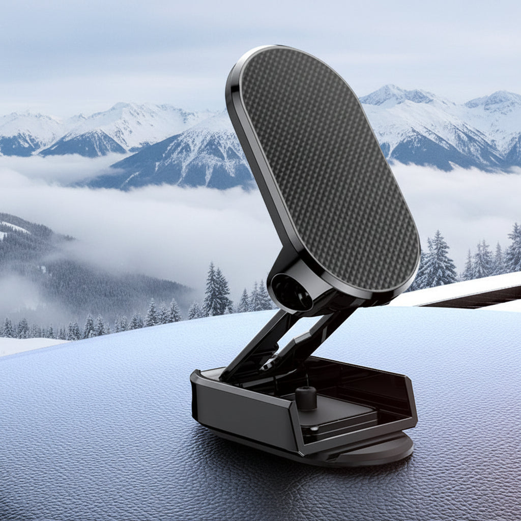 Car Phone Mount Magnetic Dashboard Foldable Alloy Holder | Meowbutter