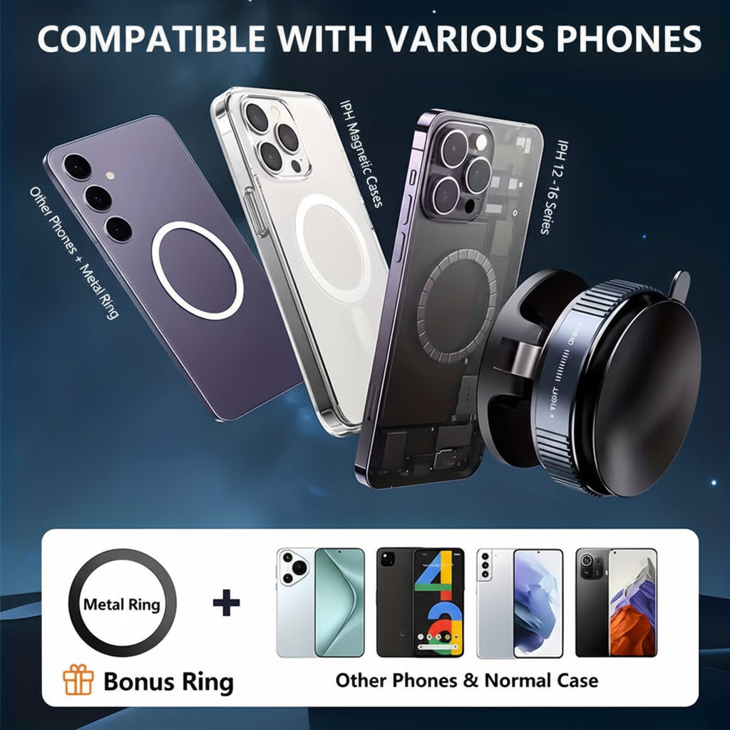 Magnetisk billaddare i aluminium för mobilen — instrumentbrädefäste стойka