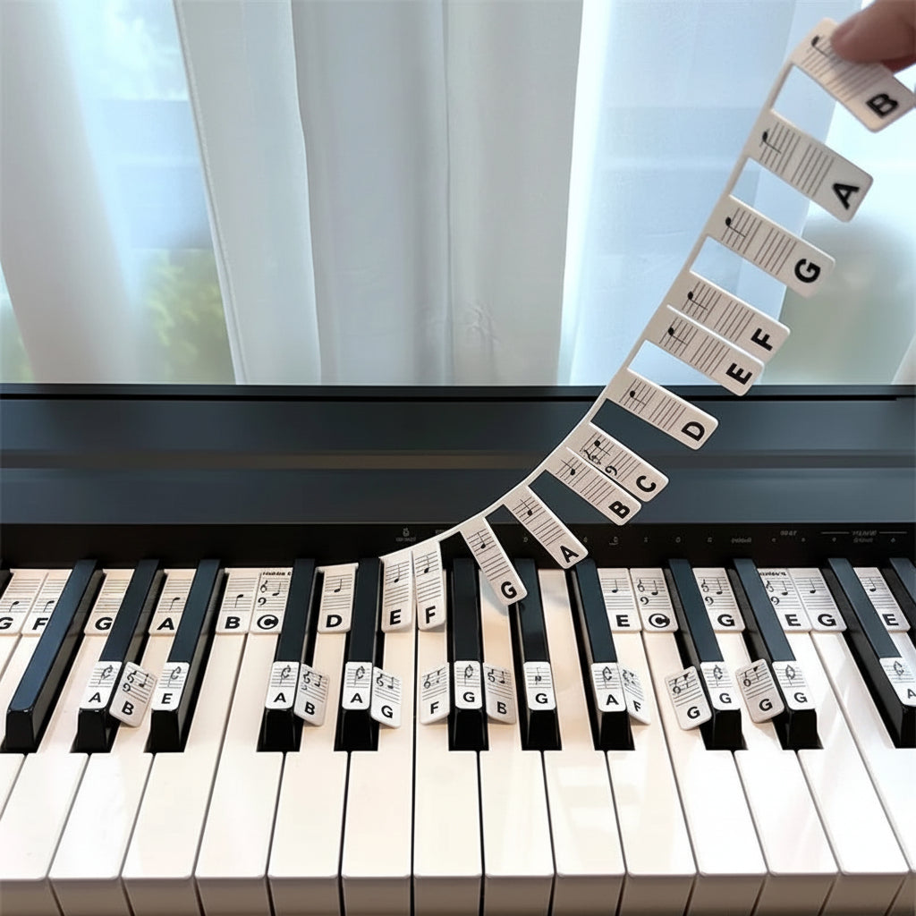 Piano Keyboard Stickers Silicone Note Labels Key Learning | Meowbutter