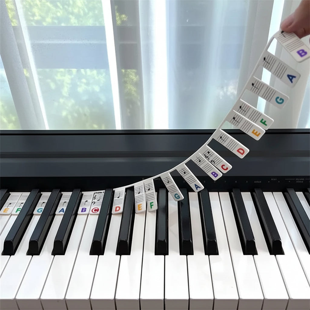 Piano Keyboard Stickers Silicone Note Labels Key Learning | Meowbutter