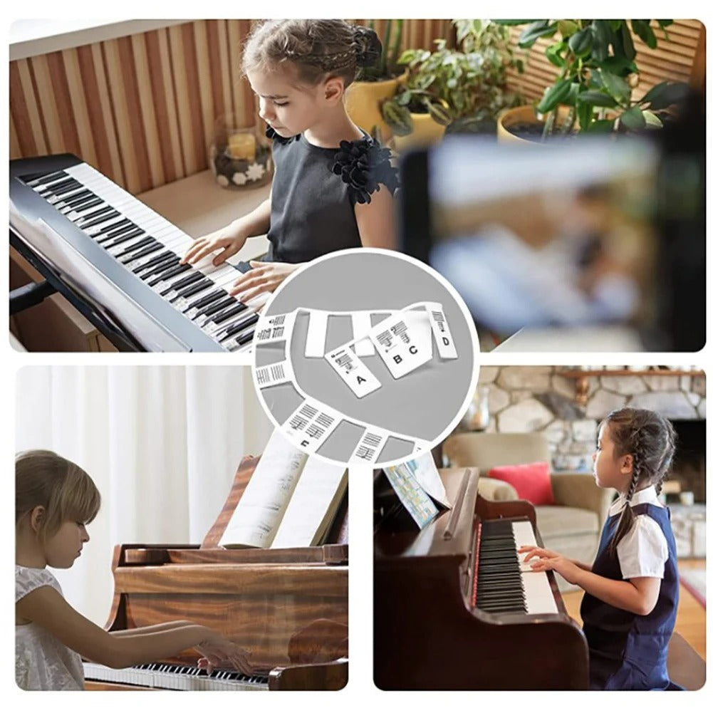 Piano Keyboard Stickers Silicone Note Labels Key Learning | Meowbutter