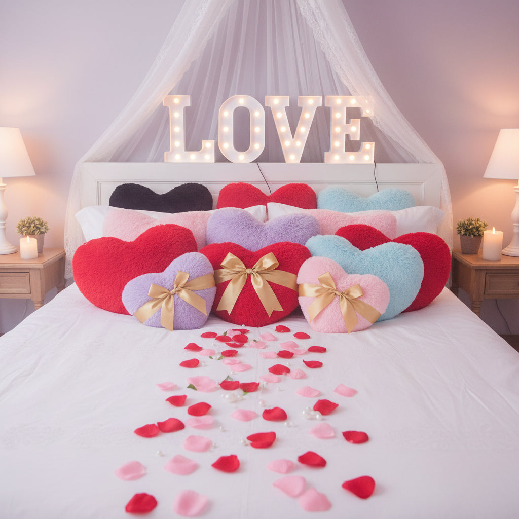 Almohada mullida decorativa para sofá con forma de corazón | Meowbutter