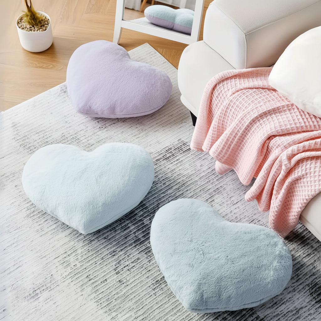 Almohada mullida decorativa para sofá con forma de corazón | Meowbutter