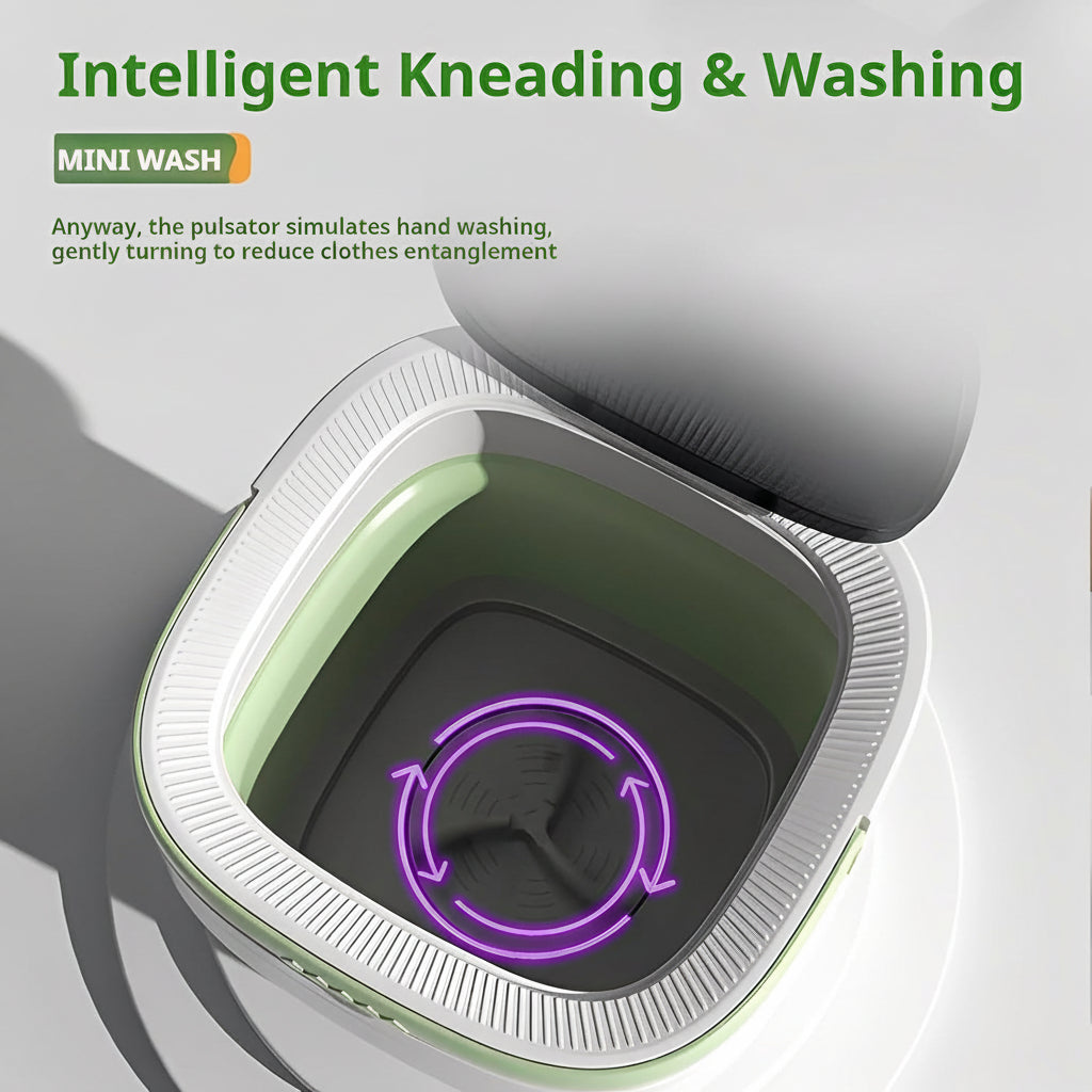 Compact Collapsible Mini Washer — Space-Saving Foldable Frame