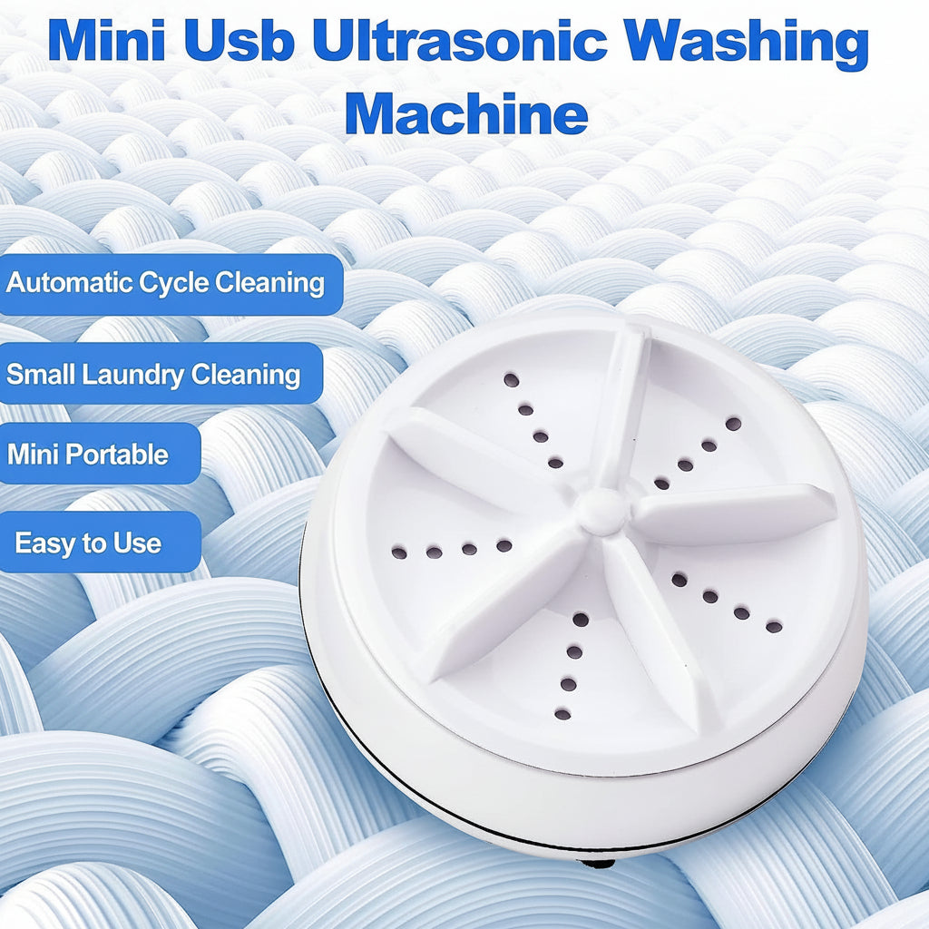 Portable USB Ultrasonic Clothes Washer — Compact Cleaning Device