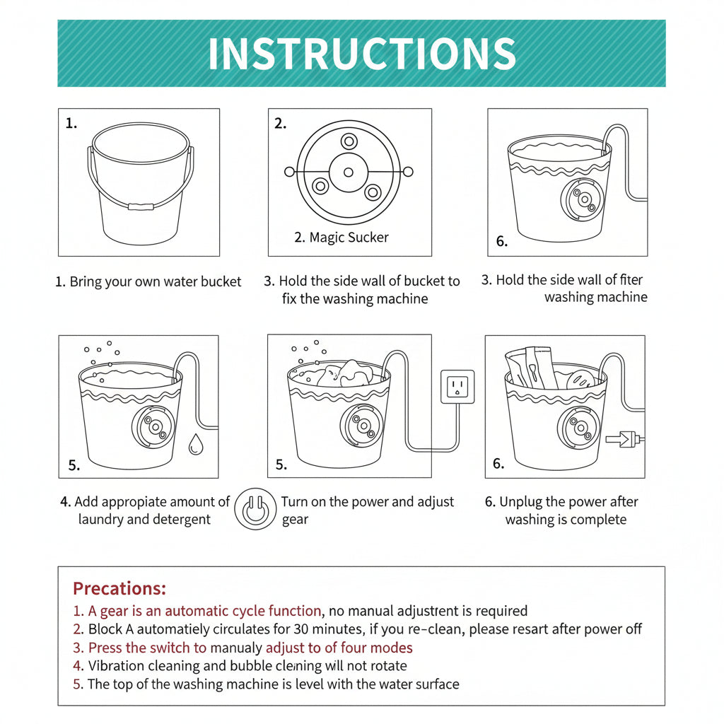 Portable USB Ultrasonic Clothes Washer — Compact Cleaning Device