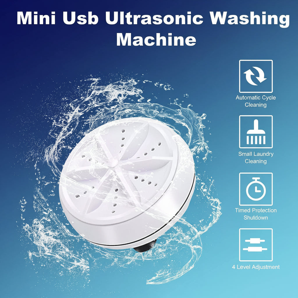 Portable USB Ultrasonic Clothes Washer — Compact Cleaning Device