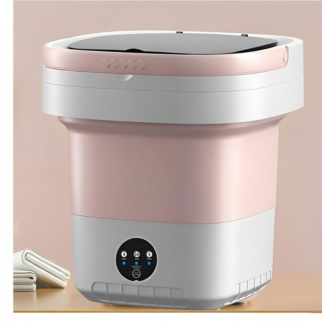 Compact Collapsible Mini Washer — Space-Saving Foldable Frame