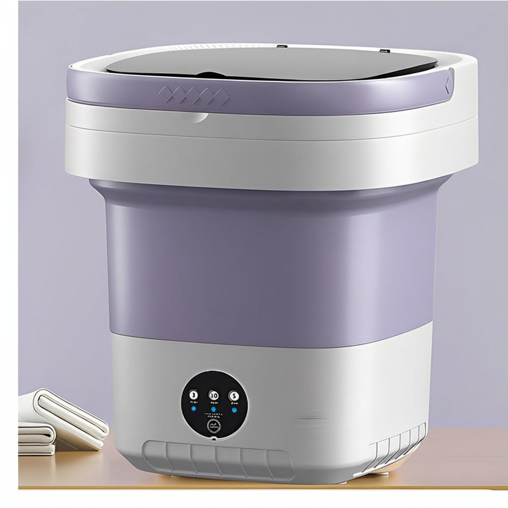 Compact Collapsible Mini Washer — Space-Saving Foldable Frame